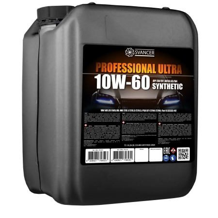Моторное масло SVANCER Professional Ultra 10W-60 SN/CF A3/B4 20л (SVL057)
